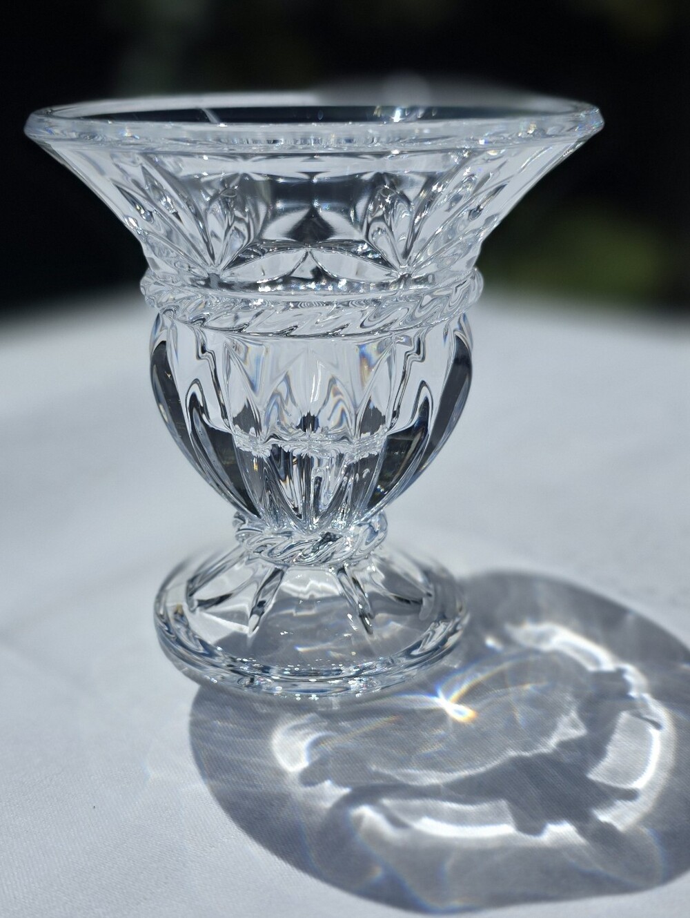 Vintage Cristal d'Arques Carthage Reversible Lead Crystal Candle Holder Bud Vase